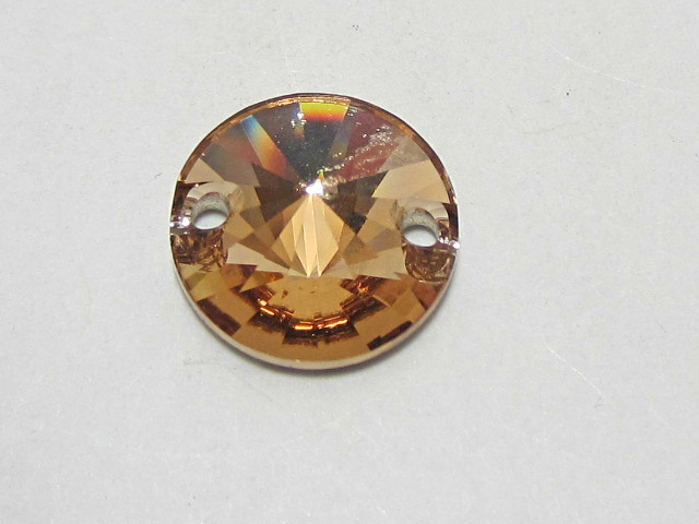 6 pcs. RIVOLI 14mm LIGHT COLORADO TOPAZ SEW ON FLATBACK BRILLIANCE Rhinestones